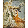 Anges jettent des fleurs sur le Vatican (Des)