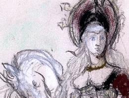 Femme et licorne